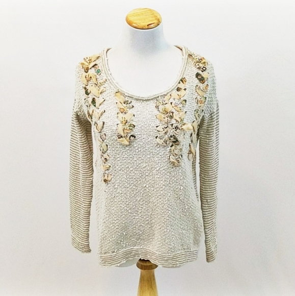 Anthropologie Akemi + Kin Ribbon Weave Sweater - Picture 2 of 5